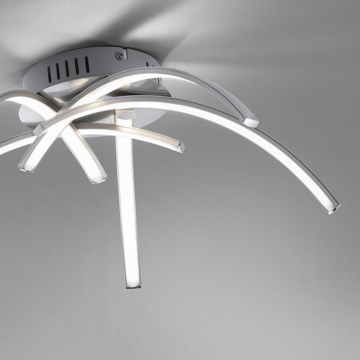PLAFONIERĂ CU LED - argintiu, Design, plastic/metal (47/14cm)