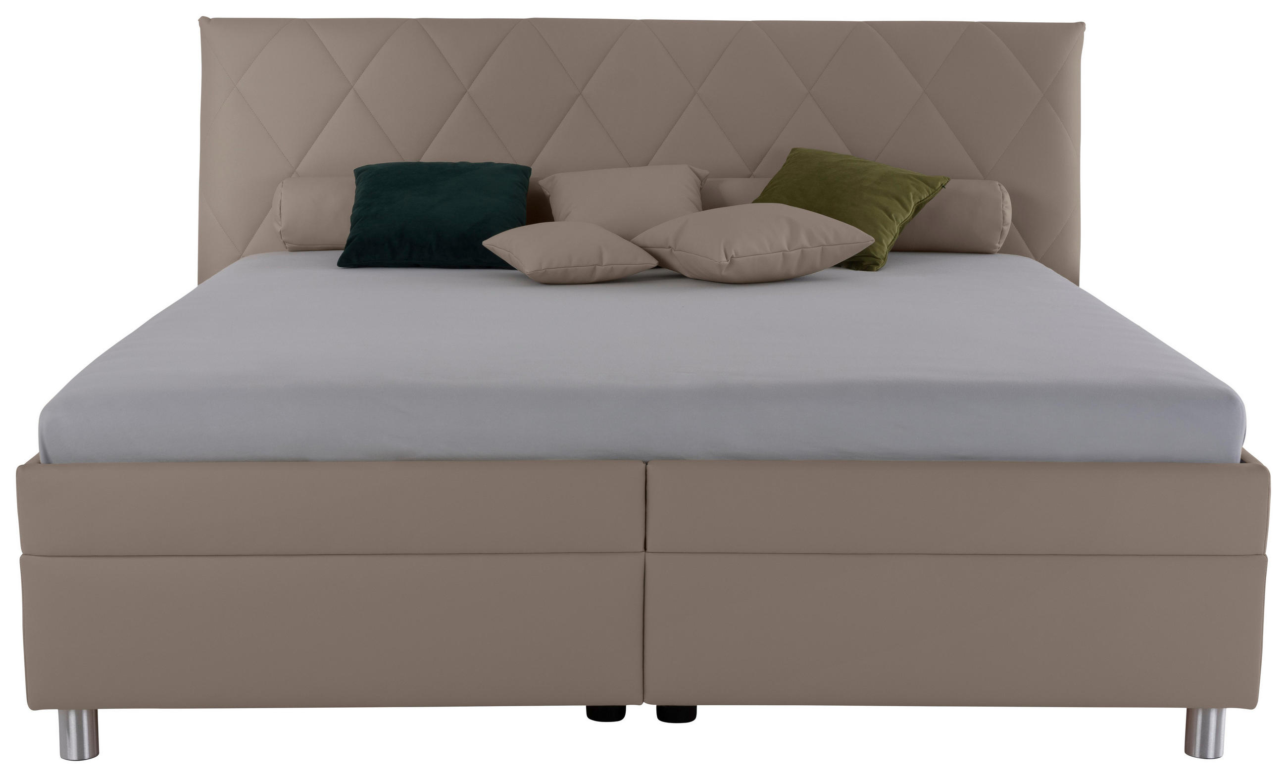 POLSTERBETT Matratze, Lattenrost, Bettkasten Cappuccino 200/200 cm  - Birkefarben/Silberfarben, KONVENTIONELL, Holz/Textil (200/200cm) - Esposa