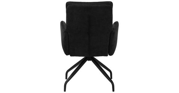 ARMLEHNSTUHL  Sitzfläche 180° drehbar Mikrofaser  - Schwarz, Design, Textil/Metall (60/90/68cm) - Carryhome