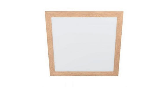 LED-DECKENLEUCHTE 45/45/4,5 cm - Schwarz/Naturfarben, Basics, Holz/Kunststoff (45/45/4,5cm) - Novel