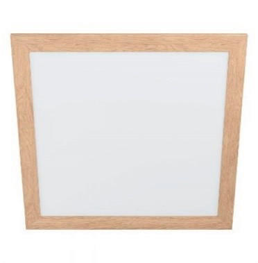 LED-DECKENLEUCHTE 45/45/4,5 cm   - Schwarz/Naturfarben, Basics, Holz/Kunststoff (45/45/4,5cm) - Novel