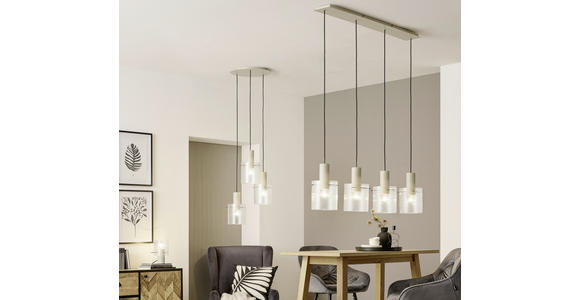 HÄNGELEUCHTE 123/18/150 cm - Transparent/Beige, KONVENTIONELL, Glas/Metall (123/18/150cm) - Dieter Knoll