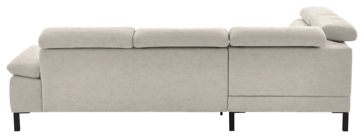 ECKSOFA in Flachgewebe Beige  - Beige/Schwarz, Design, Holzwerkstoff/Textil (217/272cm) - Pure Home Comfort