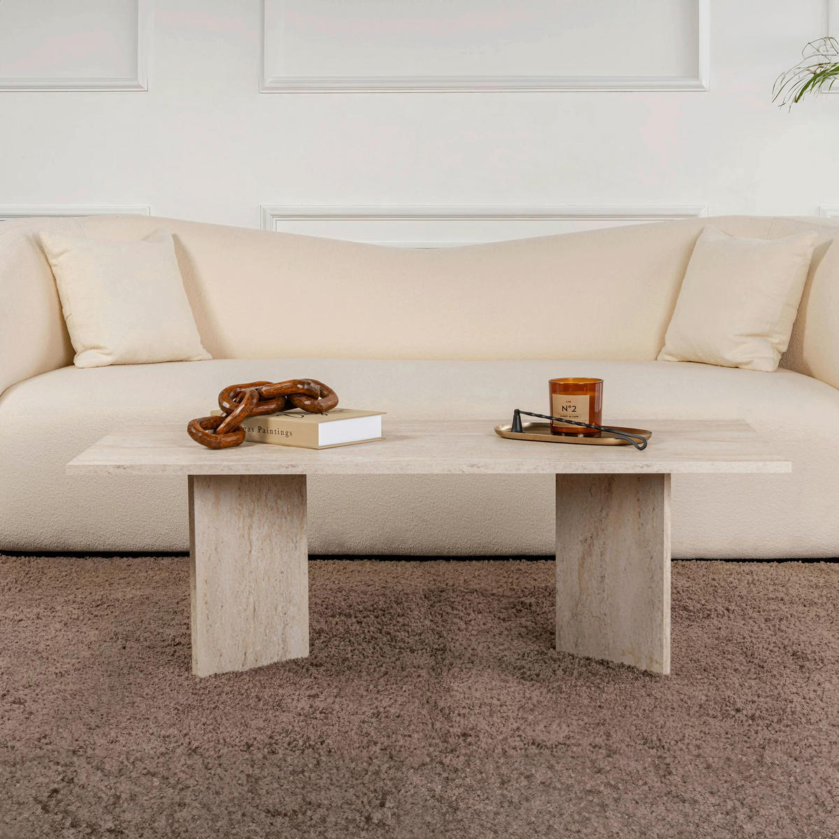 COUCHTISCH in Holzwerkstoff  - Elfenbein, Design, Holzwerkstoff (119/40/60cm) - MID.YOU