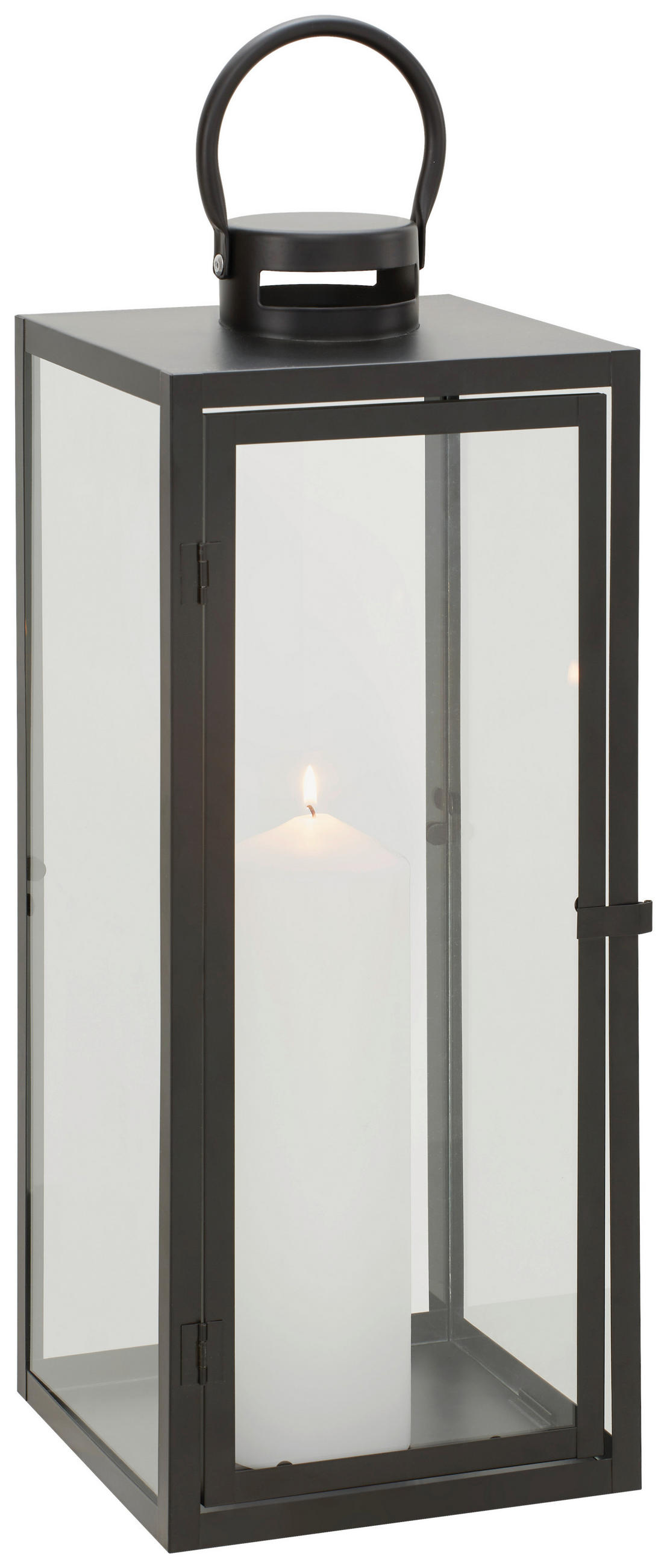 LATERNA - črna, Basics, kovina/steklo (21/54/22cm) - Ambia Home
