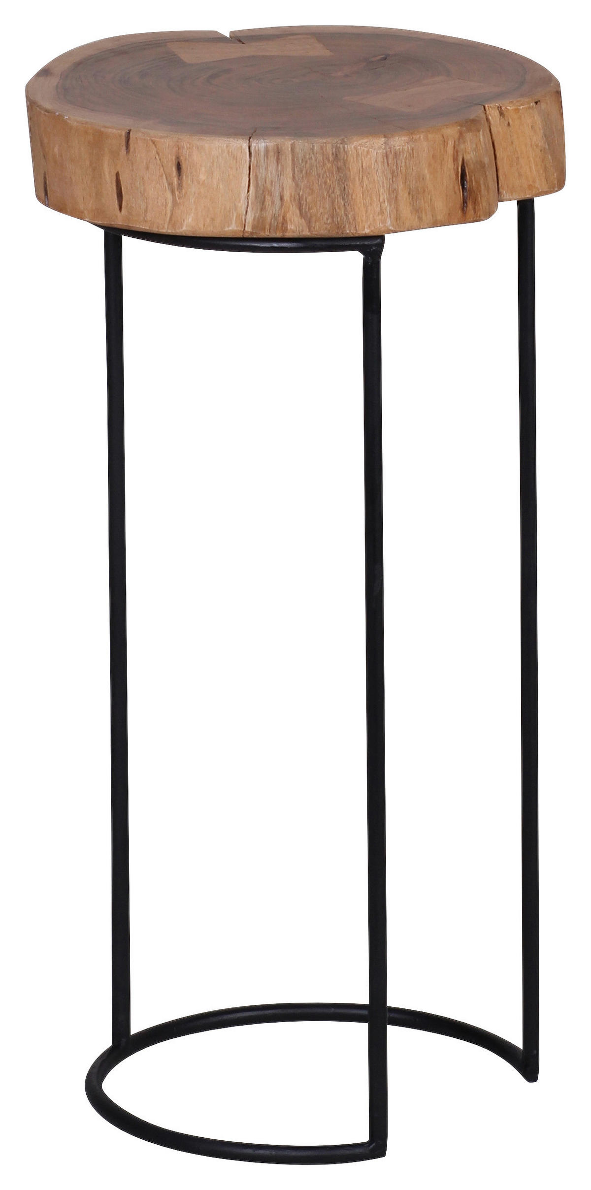 ODKLÁDACÍ STOLEK, akácie, barvy akácie - černá/barvy akácie, Design, kov/dřevo (28/28/55cm) - MID.YOU