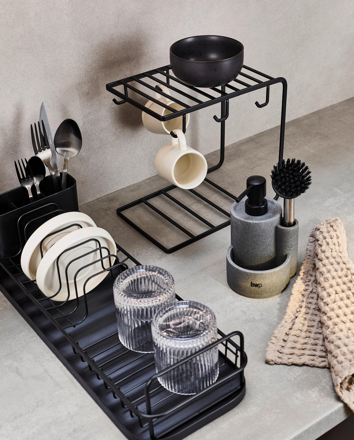 SPÜLMITTELSPENDER  - Grau, Basics, Kunststoff/Metall (12/15,5cm) - Homeware Profession.