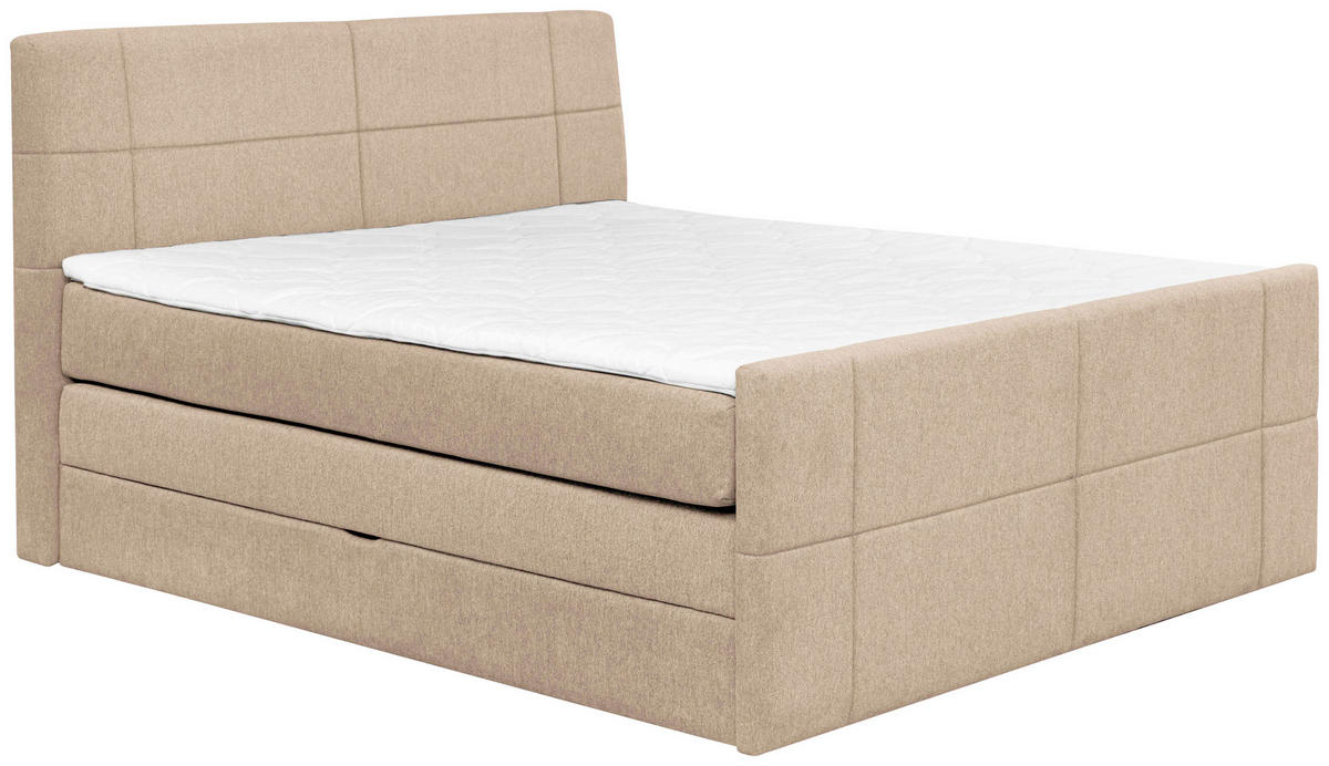 BOXSPRINGBETT 180/200 cm  in Beige  - Beige, Konventionell, Textil (180/200cm) - Carryhome