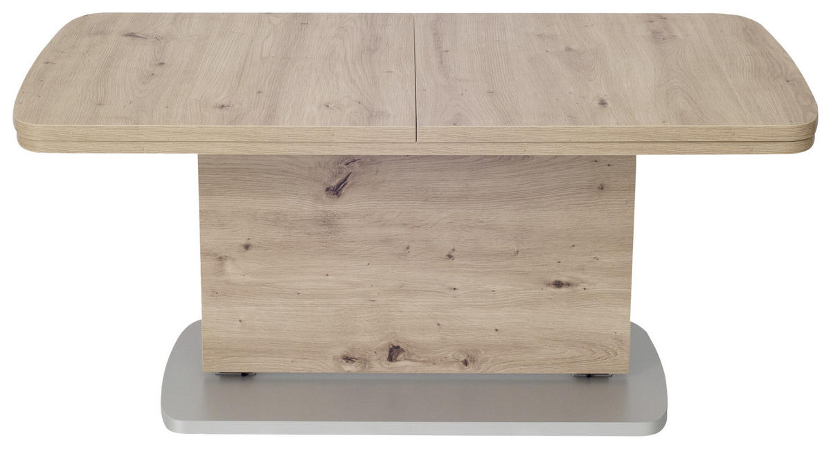 COUCHTISCH 110/63/53 cm Silberfarben, Eichefarben  - Eichefarben/Silberfarben, KONVENTIONELL, Holzwerkstoff (110/63/53cm) - Venda