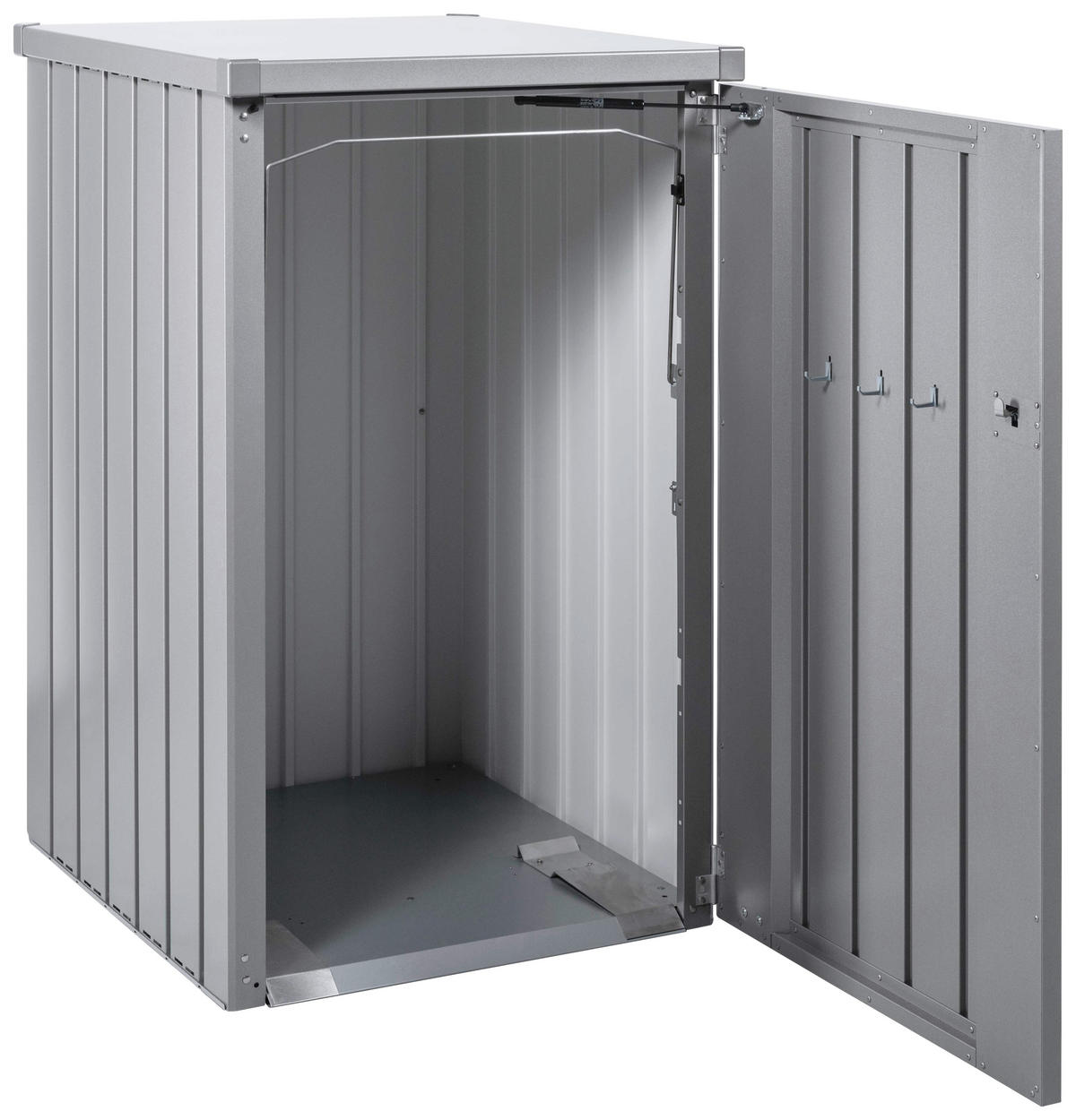 MÜLLTONNENBOX 80/129/88 cm  - Silberfarben, Basics, Metall (80/129/88cm) - Biohort