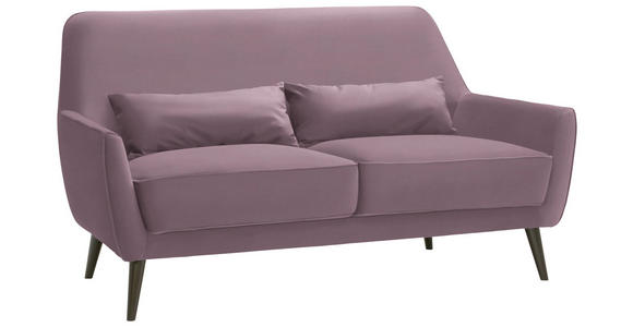 3-SITZER-SOFA in Mikrofaser Altrosa - Schwarz/Altrosa, Trend, Holz/Textil (160/86/80cm) - Carryhome