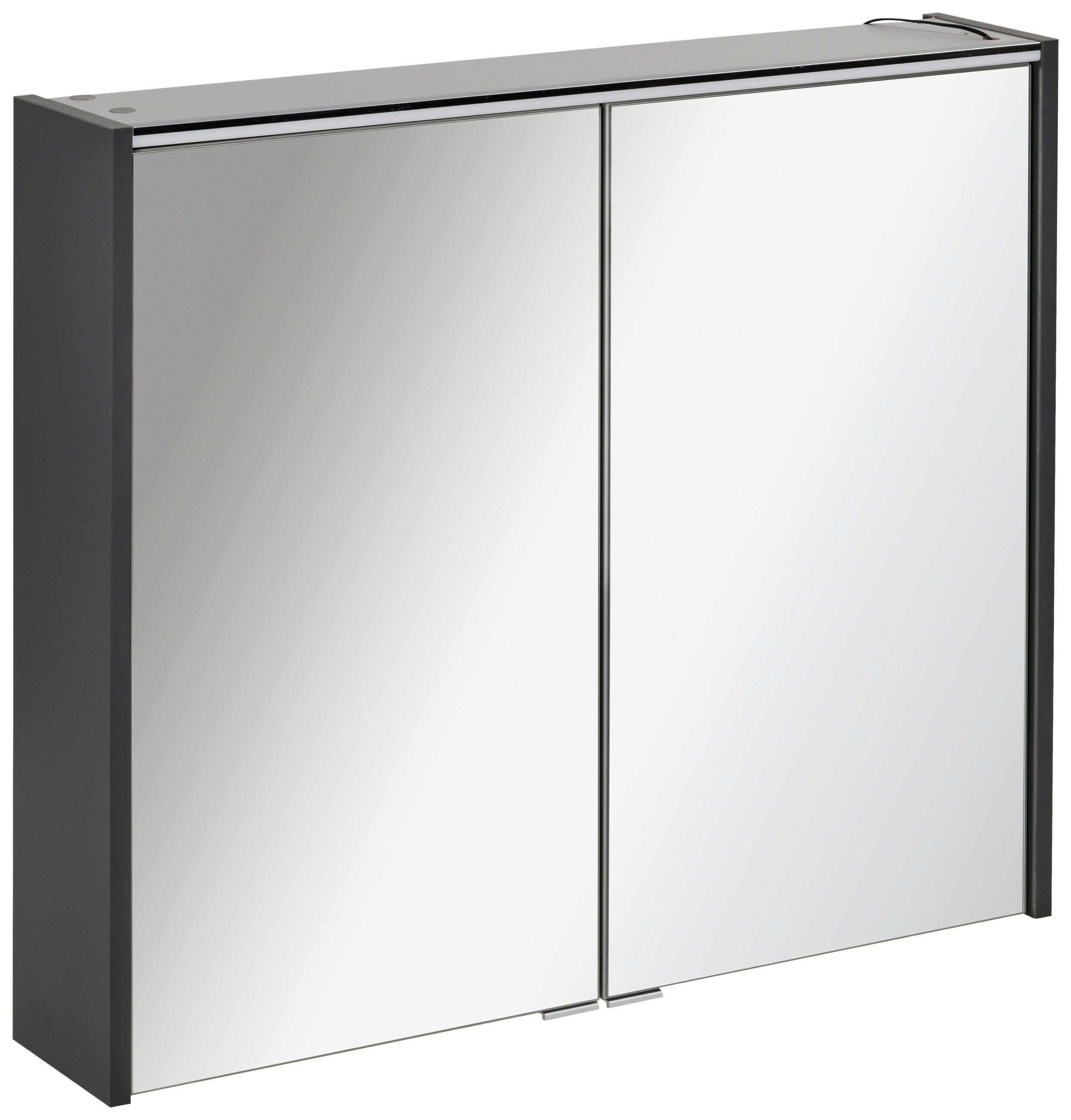 SPIEGELSCHRANK 80/68,3/16 cm  - Anthrazit/Alufarben, MODERN, Glas/Holzwerkstoff (80/68,3/16cm) - Voleo