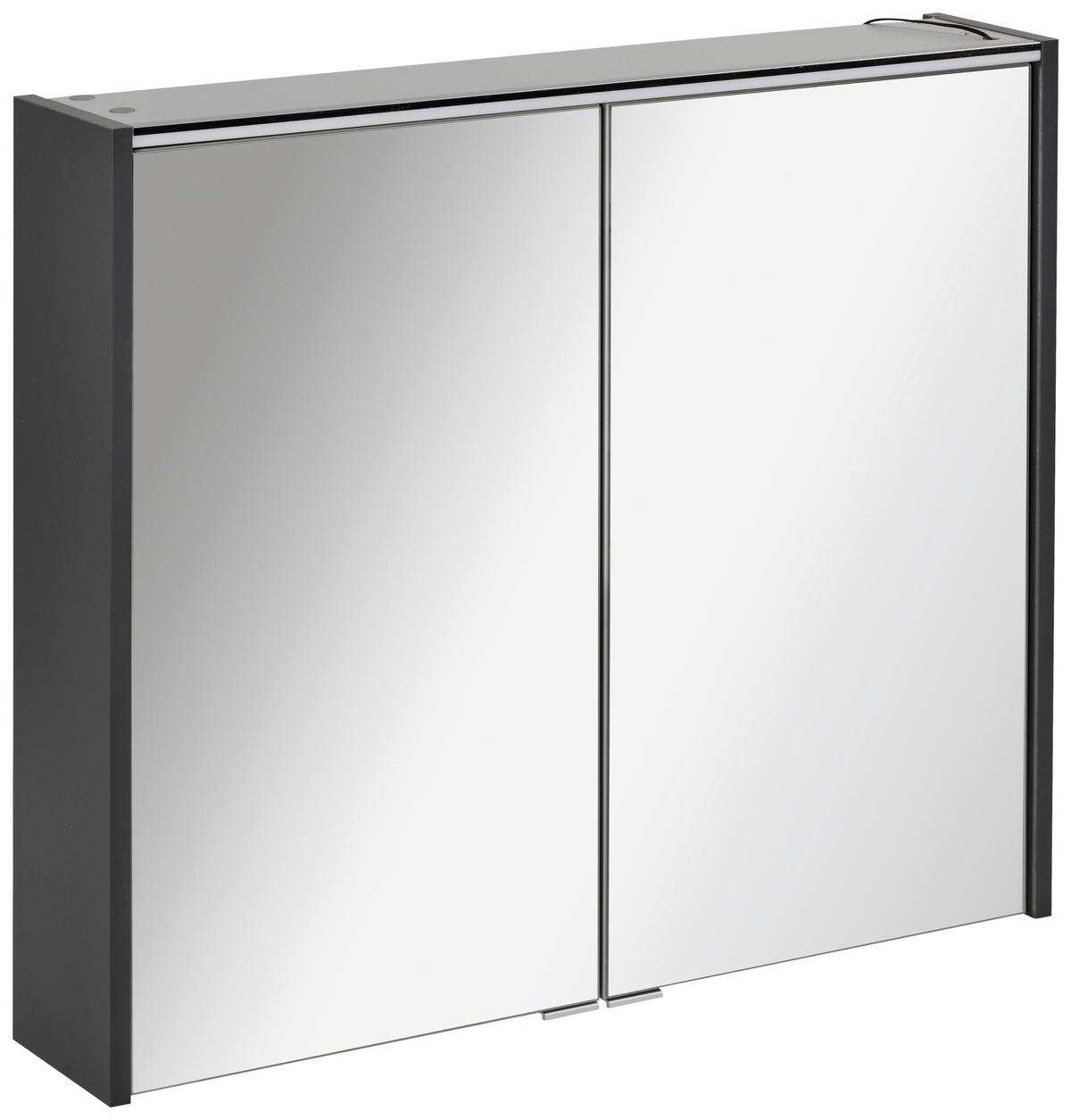 SPIEGELSCHRANK 80/68,3/16 cm  - Anthrazit/Alufarben, MODERN, Glas/Holzwerkstoff (80/68,3/16cm) - Voleo