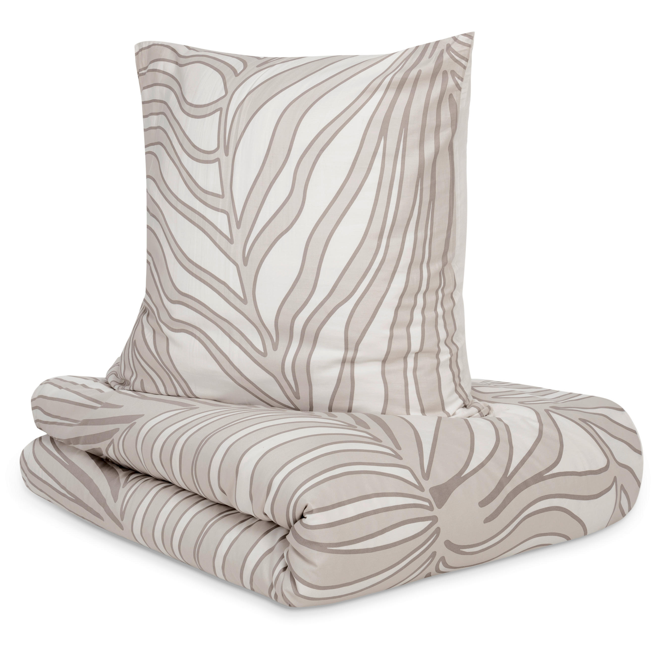 WENDEBETTWÄSCHE Makosatin 140/200 cm  - Beige/Grau, Basics, Textil (140/200cm) - S. Oliver