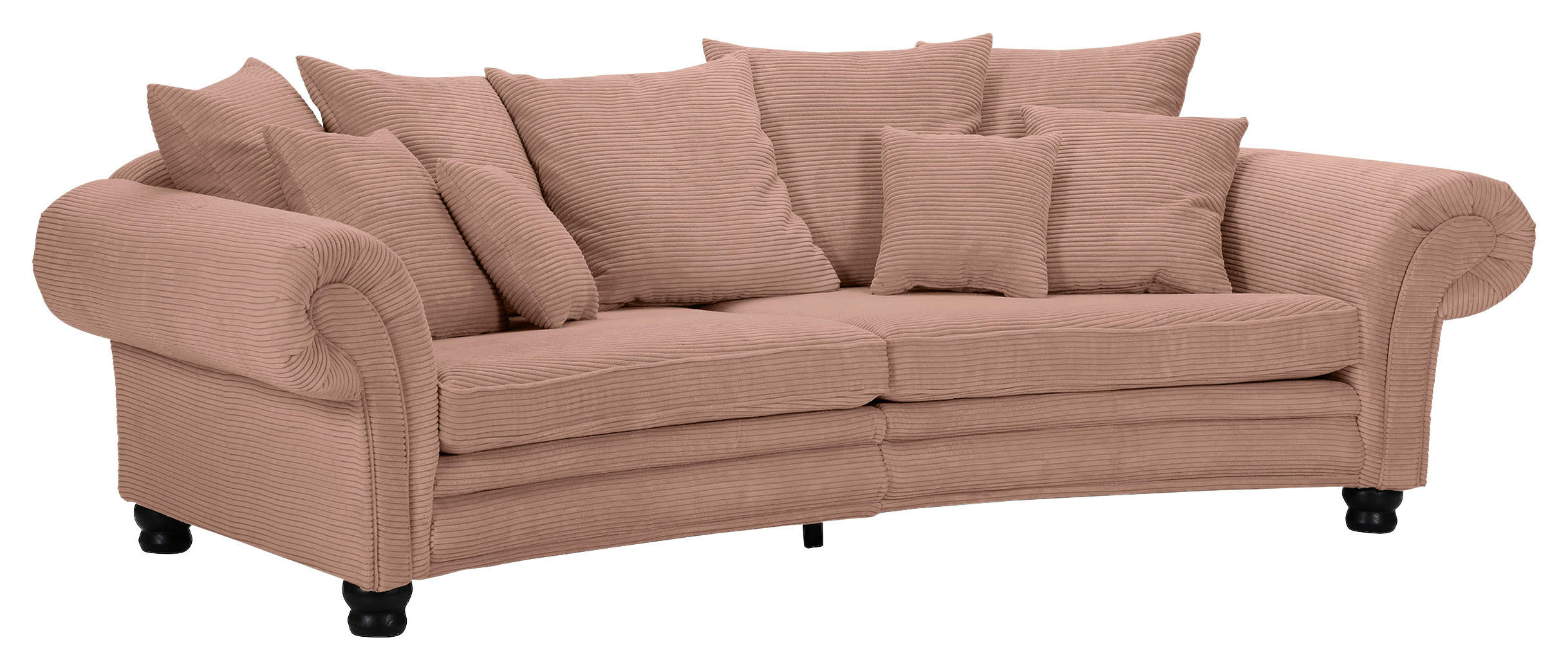 MEGASOFA Cord Rosa  - Schwarz/Rosa, ROMANTIK / LANDHAUS, Holz/Textil (276/81/140cm) - Landscape