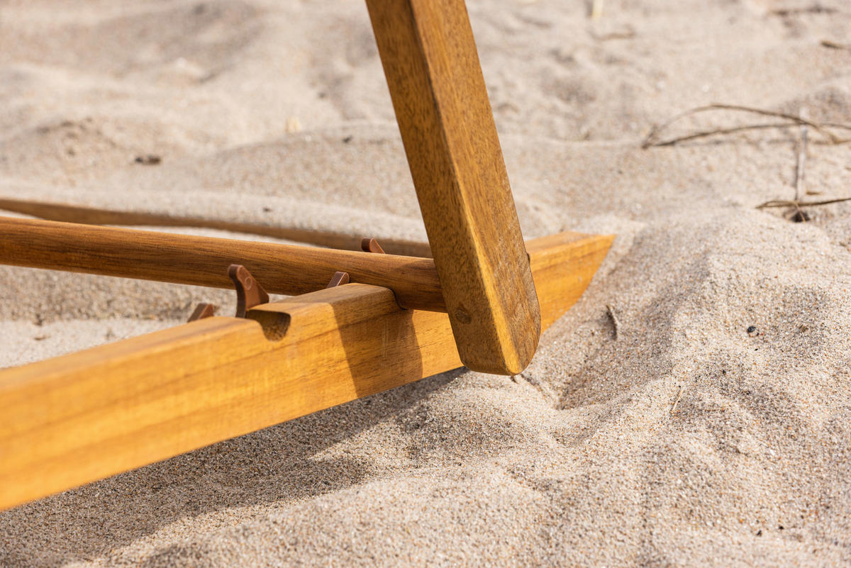 STRANDFÅTÖLJ   57/80/105 cm  - beige/naturfärgad, Klassisk, trä/textil (57/80/105cm) - Gardenson