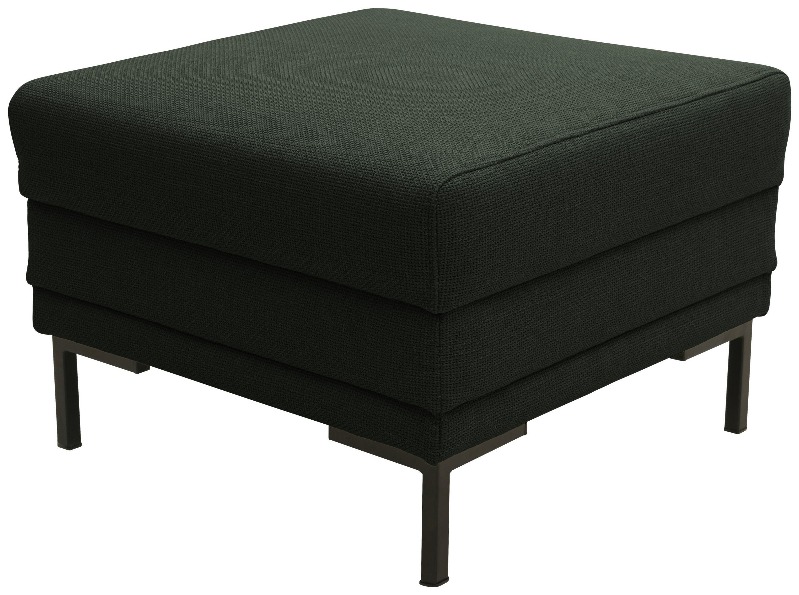 HOCKER in Textil Dunkelgrün  - Dunkelgrün/Schwarz, Design, Textil/Metall (55/45/55cm) - LOOKS by W.Joop