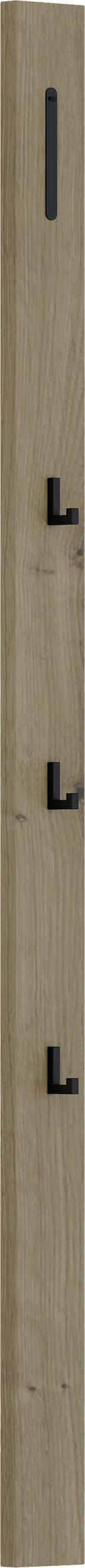 GARDEROBENPANEEL  in 10/165/5 cm  - Eichefarben/Schwarz, Design, Holzwerkstoff/Metall (10/165/5cm) - Dieter Knoll