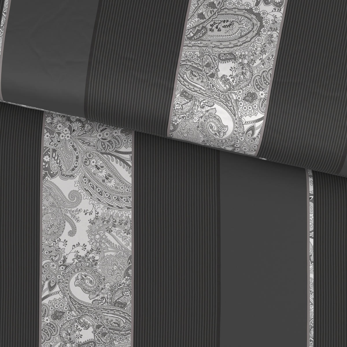 BETTWÄSCHE STRIPES DK Satin 200/200 cm  - Anthrazit, Design, Textil (200/200cm) - Dieter Knoll