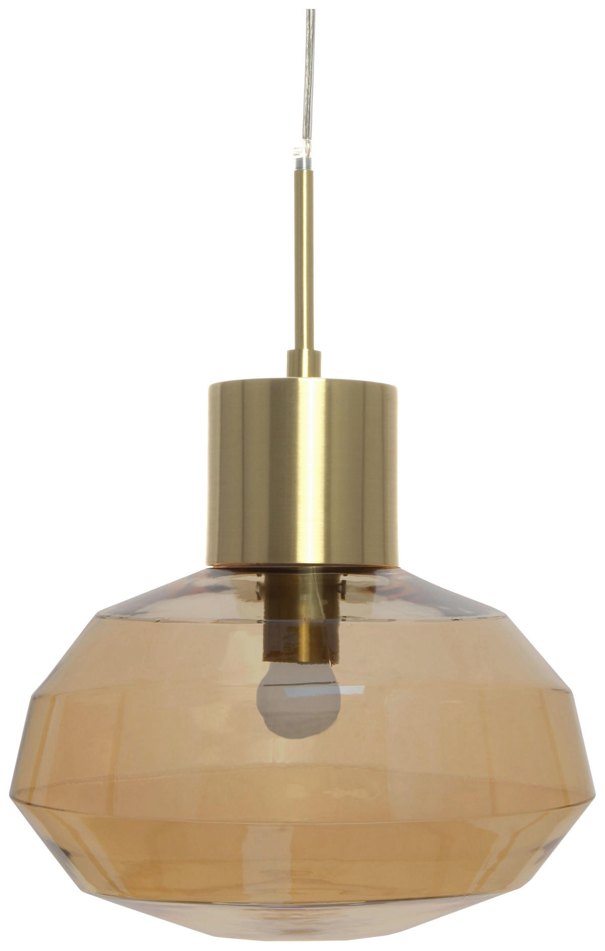 HÄNGELEUCHTE 32/32/32 cm    - Bernsteinfarben, Basics, Glas/Metall (32/32/32cm) - Kayoom