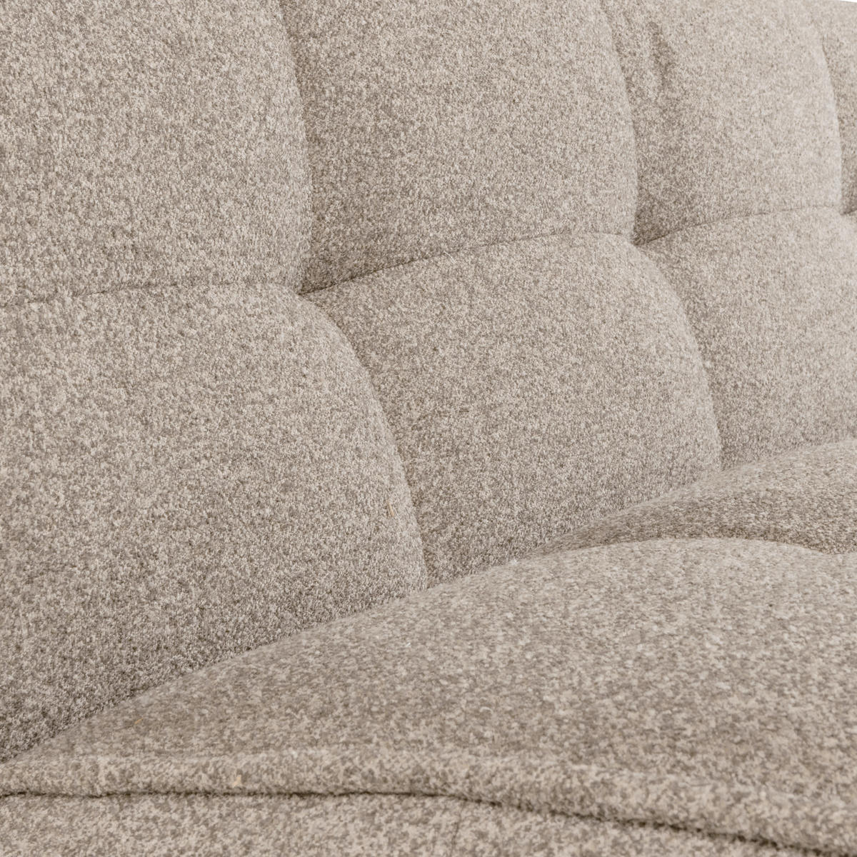 3-SITZER-SOFA Cluster Bouclé Braun, Khaki  - Khaki/Schwarz, MODERN, Kunststoff/Textil (204/81/91cm) - Livetastic