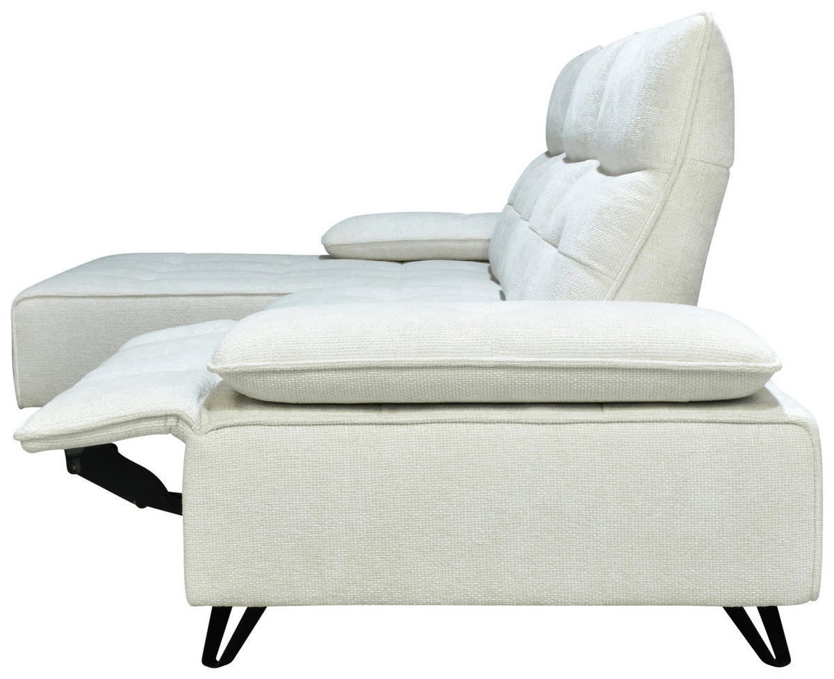 ECKSOFA Creme Chenille  - Creme/Schwarz, Design, Kunststoff/Textil (162/314cm) - Livetastic
