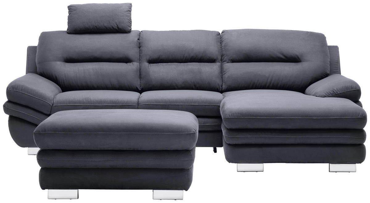 GARNITURA ZA DNEVNU SOBU antracit  - boja hroma/antracit, Dizajnerski, tekstil (270/92/166cm) - Stylife