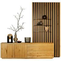 WOHNWAND  in Grau, Eichefarben  276,2/250/46 cm  - Eichefarben/Grau, Design, Holz (276,2/250/46cm) - Anrei