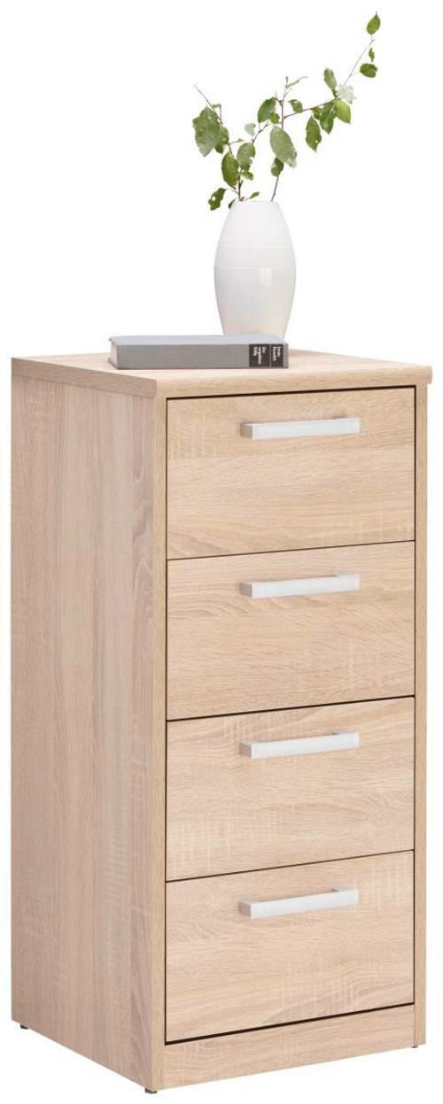 KOMÓD 38/84/36 cm  - ezüst/fekete, Konventionell, faalapú anyag/fém (38/84/36cm) - Xora