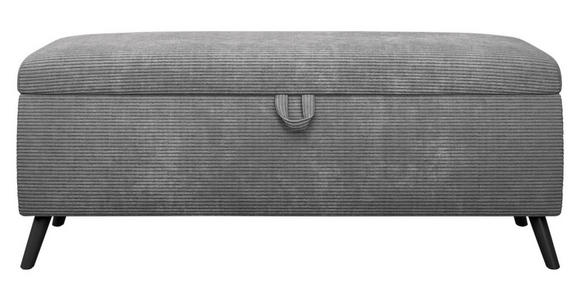 BETTBANK 145/45/50 cm - Dunkelgrau/Schwarz, Trend, Holz/Textil (145/45/50cm) - Esposa