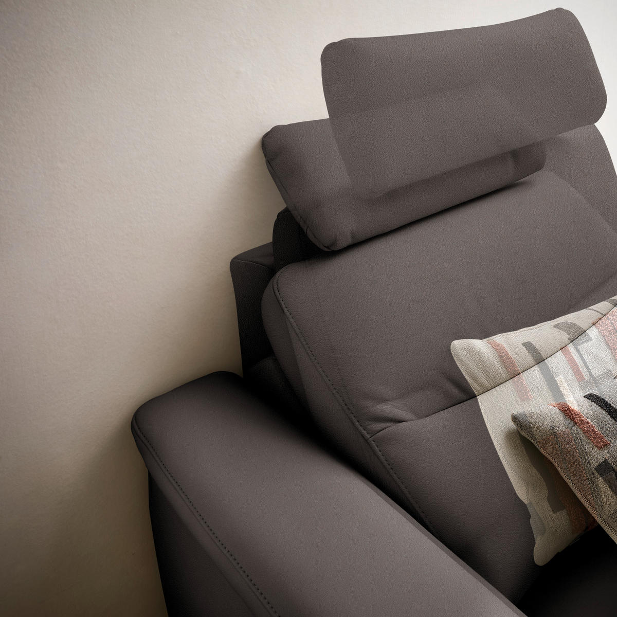 ECKSOFA in Echtleder Dunkelbraun  280/249 cm  - Anthrazit/Dunkelbraun, Design, Leder/Metall (280/249cm) - Himolla Komfortklass