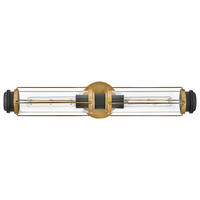 BADEZIMMER-WANDLEUCHTE - Messingfarben/Schwarz, Konventionell, Glas/Metall (12,2cm) - Elstead Lighting