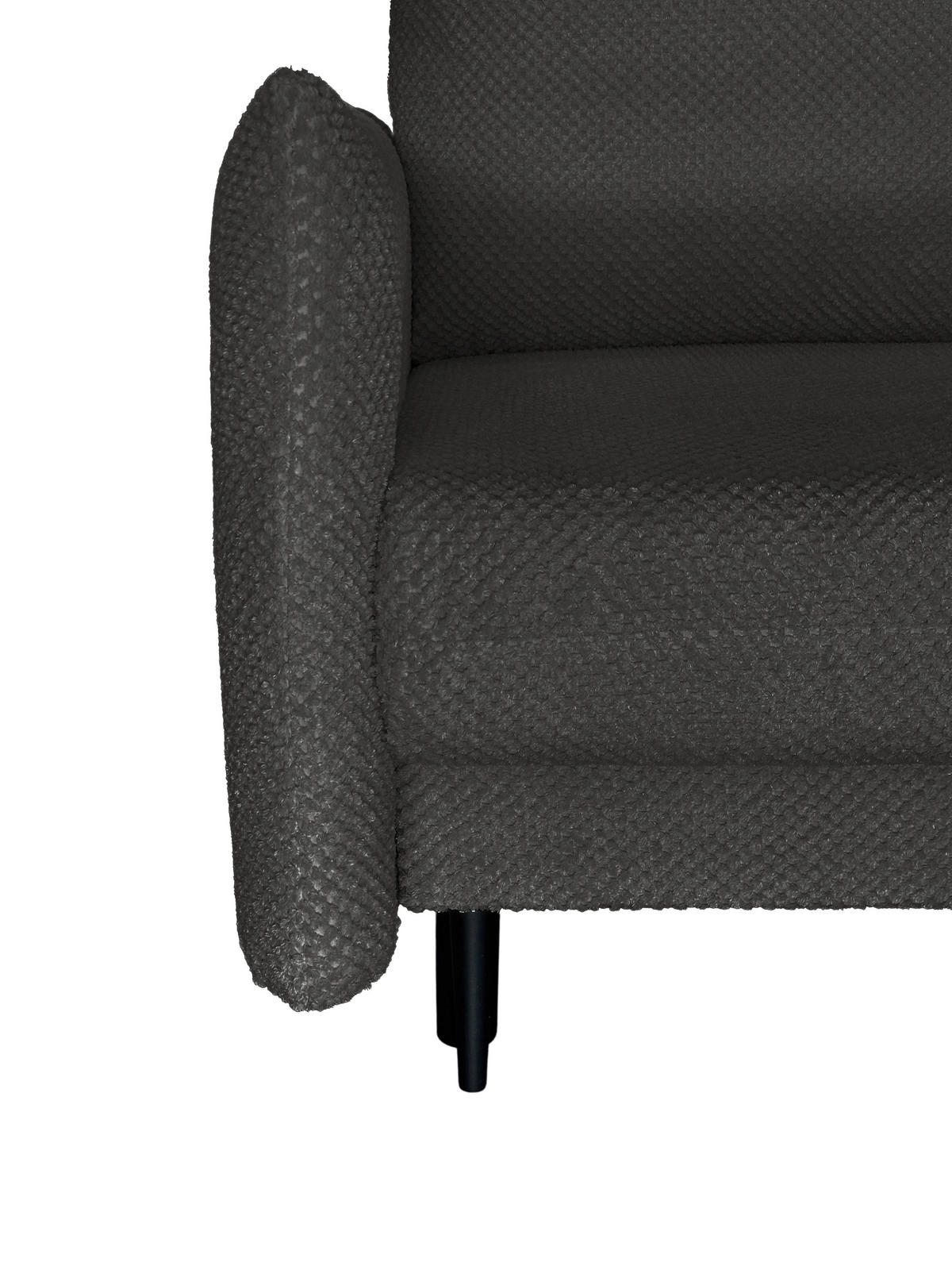 SCHLAFSOFA Webstoff Dunkelgrau  - Dunkelgrau/Schwarz, Design, Kunststoff/Textil (218/96/102cm) - MID.YOU