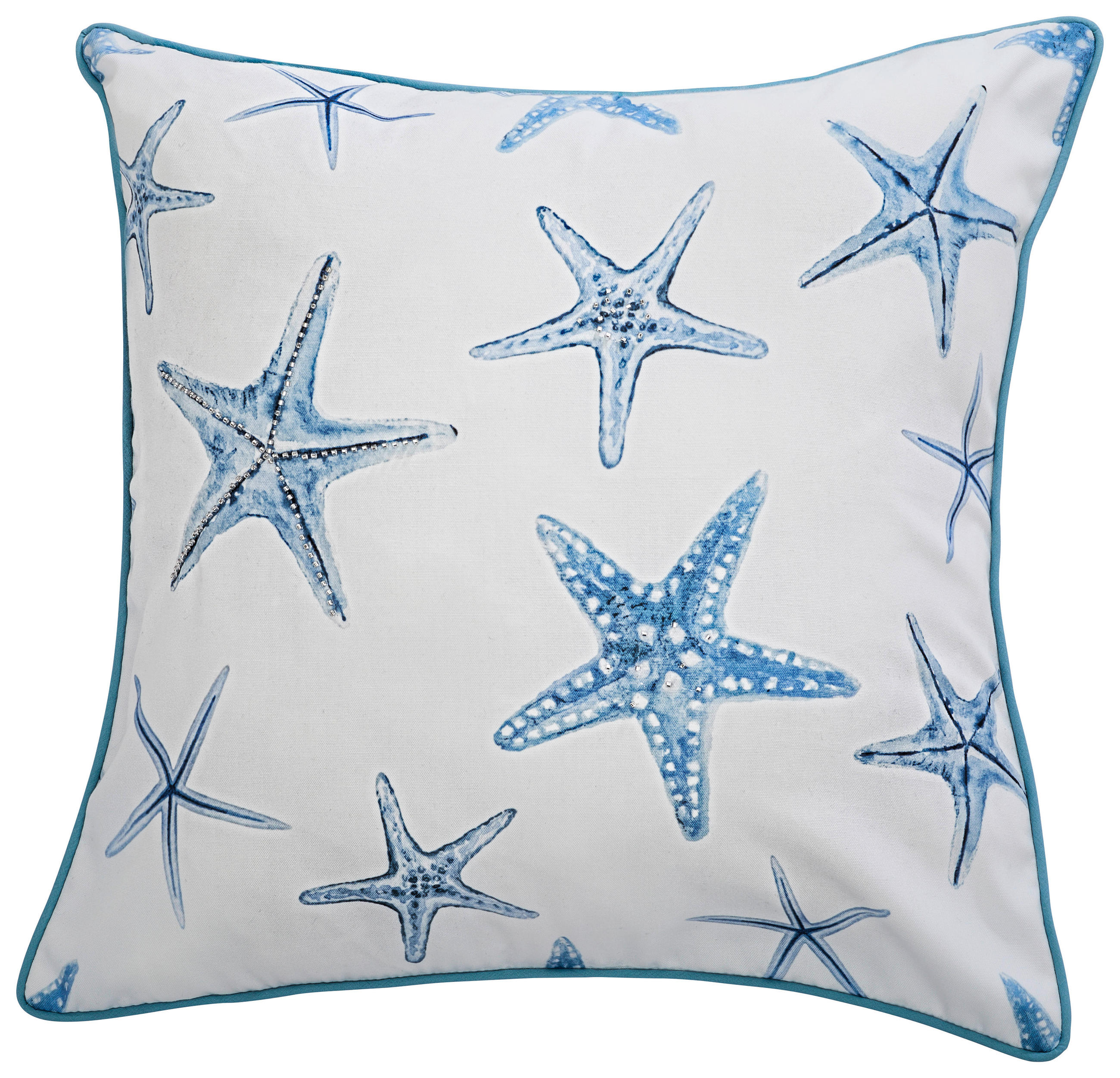OUTDOOR-KISSENBEZUG 45/45 cm  - Blau/Weiß, Textil (45/45cm) - Ambia Garden