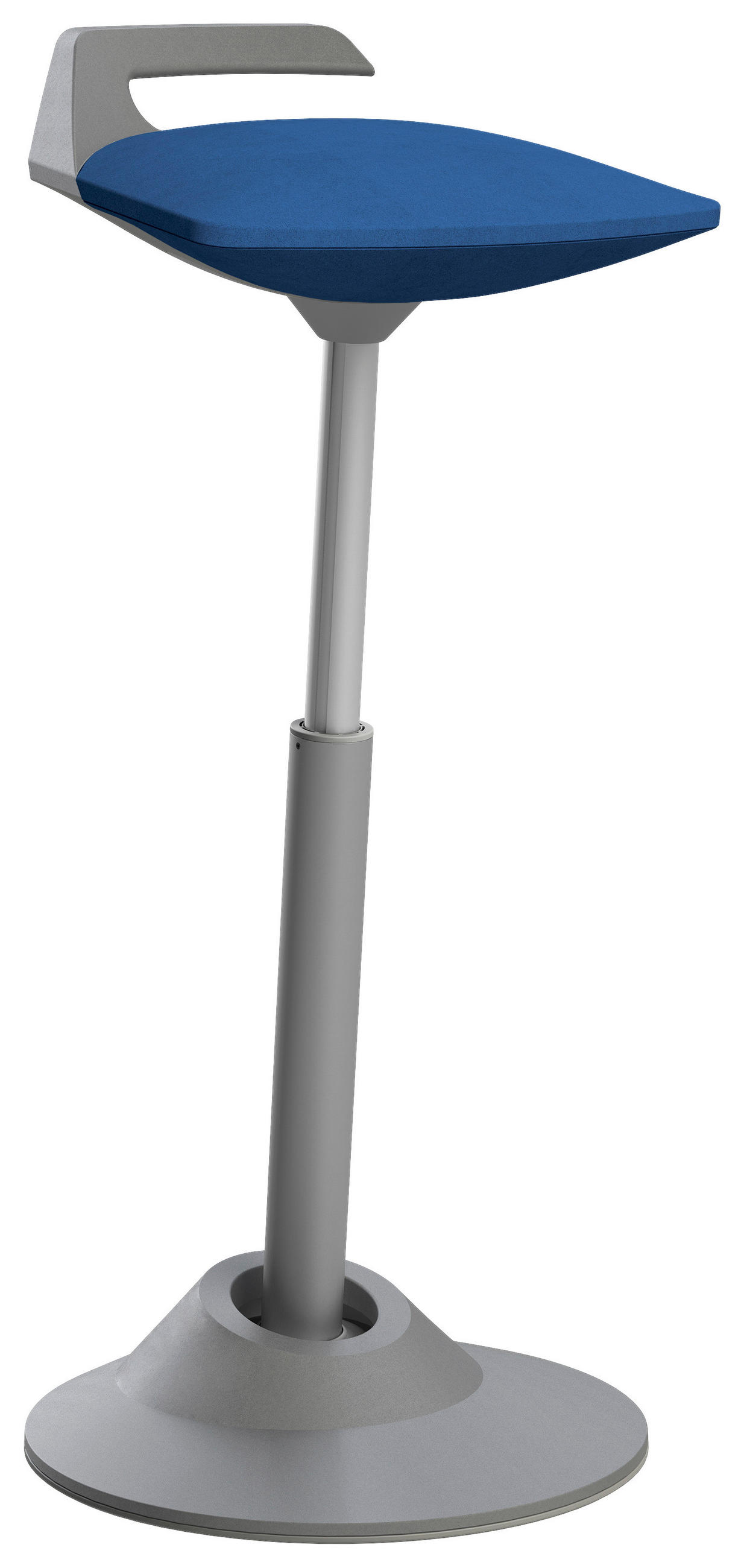 BÜROHOCKER 38/60-93/38 cm  - Blau/Grau, Basics, Textil/Metall (38/60-93/38cm) - Aeris
