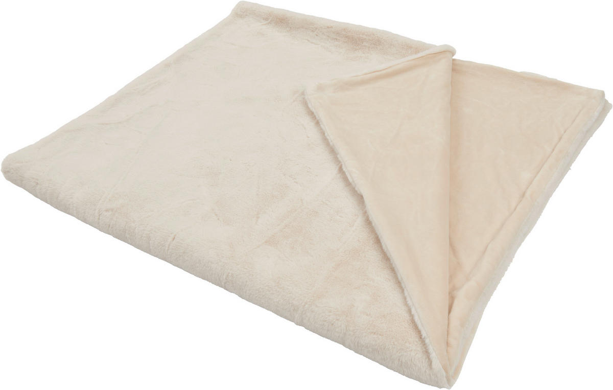 MĚKKÁ PŘIKRÝVKA A POLŠTÁŘ, polyester, 130/160 cm - krémová, Konvenční, textil (130/160cm) - Esposa