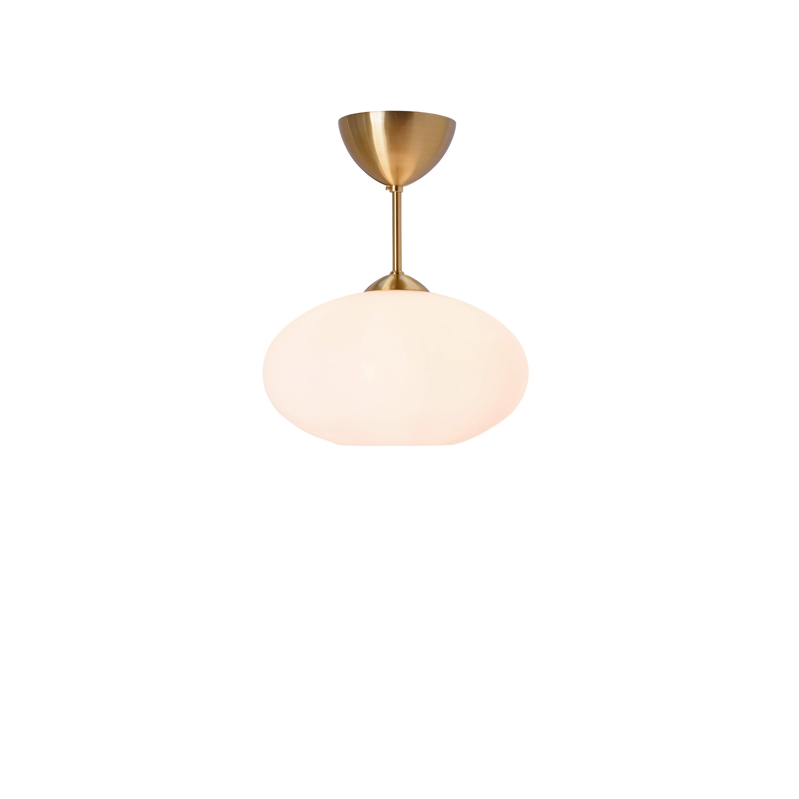 TAKLAMPA Bullo 27/32 cm  - opal/mässingsfärgad, Klassisk, metall/glas (27/32cm) - Belid