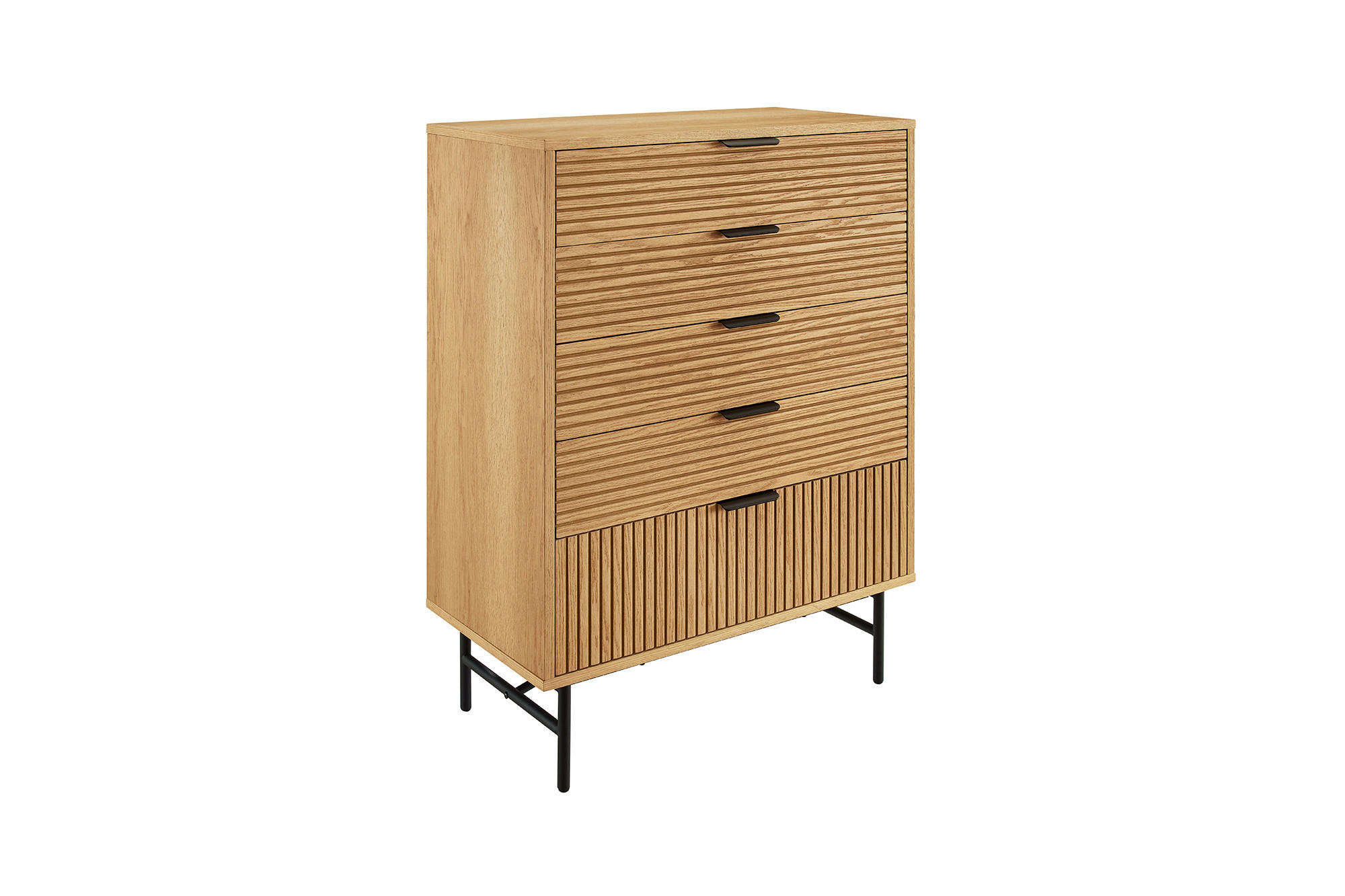 KOMMODE  in 80/113/40 cm  - Eichefarben/Schwarz, Design, Holz/Holzwerkstoff (80/113/40cm) - Livetastic