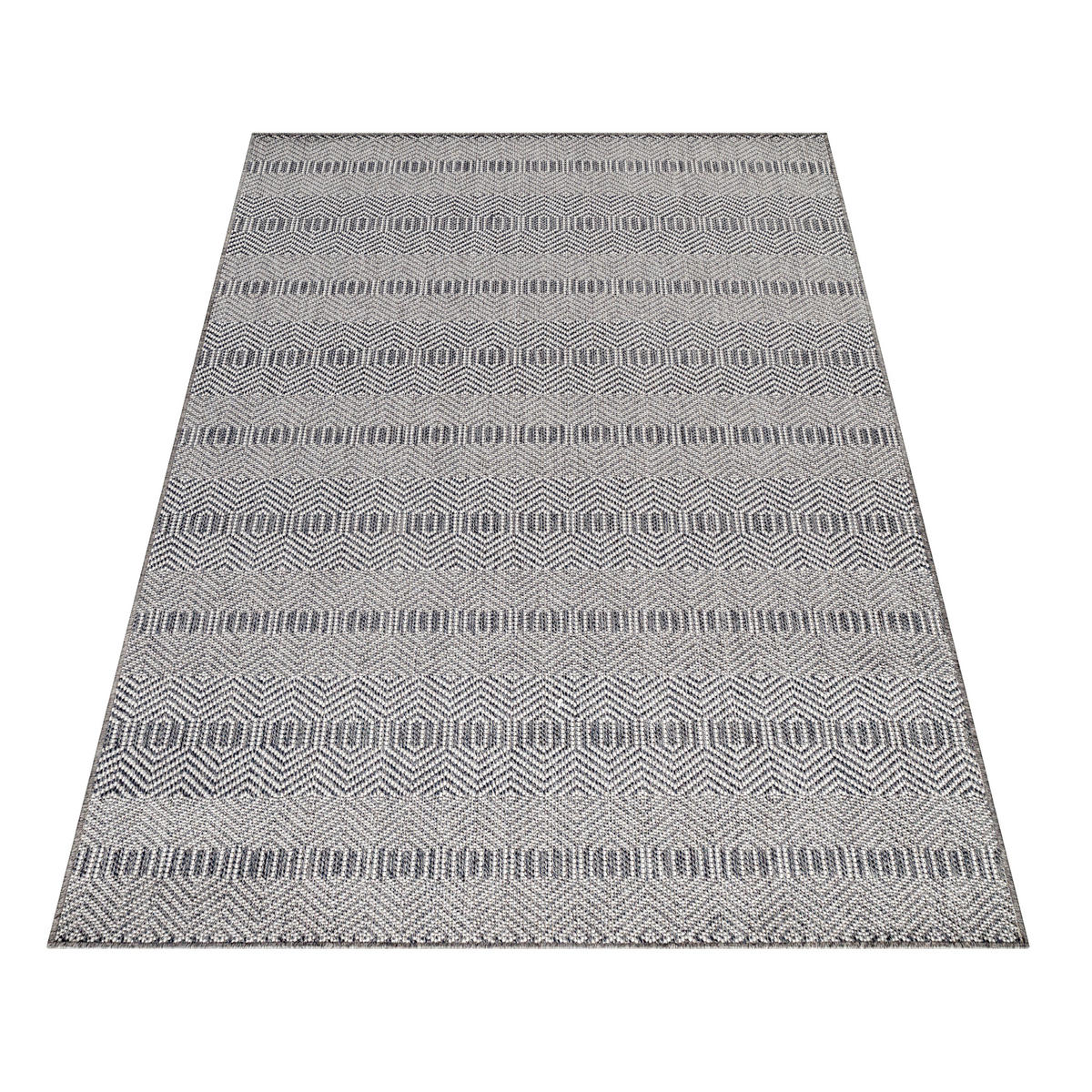 FLACHWEBETEPPICH 120/170 cm Aruba Grau  - Grau, Design, Textil (120/170cm) - Novel