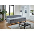 SCHLAFSOFA Webstoff Grau Rückenkissen, Bettkasten, Schlaffunktion, Rücken echt, Armteilverstellung, Liegefläche im Originalstoff  - Eichefarben/Grau, KONVENTIONELL, Holz/Textil (202/90/97cm) - Carryhome