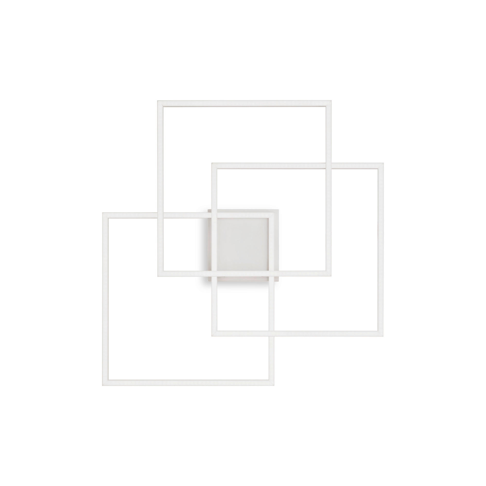 LED-DECKENLEUCHTE Quadrato Bianco 59/59,5/9 cm   - Weiß, Design, Kunststoff/Metall (59/59,5/9cm) - Ideal Lux