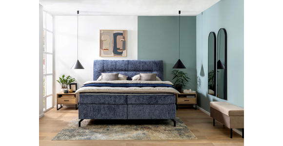 BOXSPRINGBETT 160/200 cm  in Blau  - Blau/Schwarz, Design, Textil/Metall (160/200cm) - Esposa