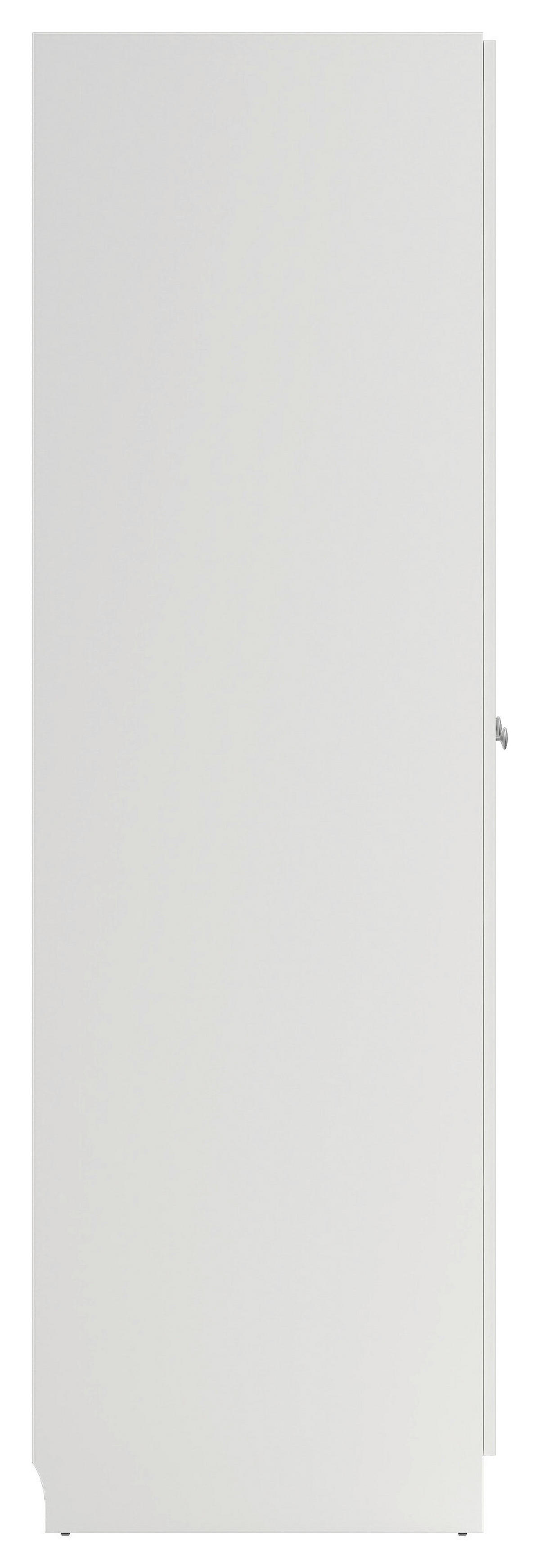DREHTÜRENSCHRANK in Weiss  - Weiss/Silberfarben, Modern, Holzwerkstoff/Metall (195,5/200/61,7cm) - MID.YOU