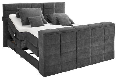 BOXSPRINGBETT 180/200 cm  in Anthrazit  - Anthrazit, KONVENTIONELL, Textil (180/200cm) - Carryhome