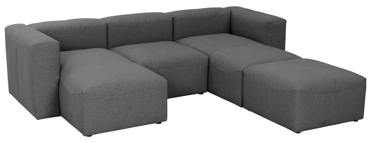 WOHNLANDSCHAFT Anthrazit Flachgewebe  - Anthrazit, Design, Kunststoff/Textil (160/275/235cm) - Max Winzer