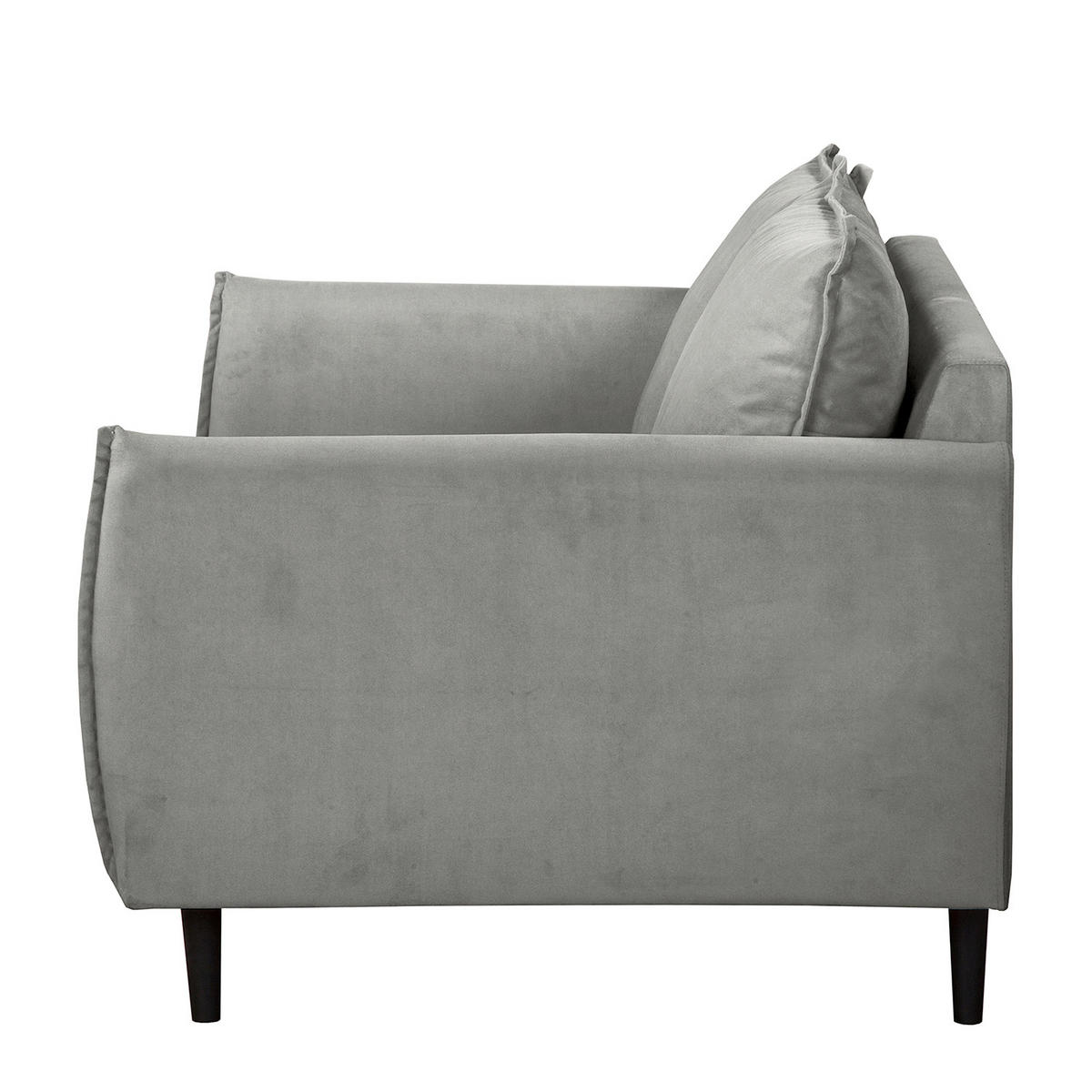 2-SITZER-SOFA JULI in Samt Dunkelgrau  - Dunkelgrau/Schwarz, Design, Holz/Textil (138/86/100cm) - P & B