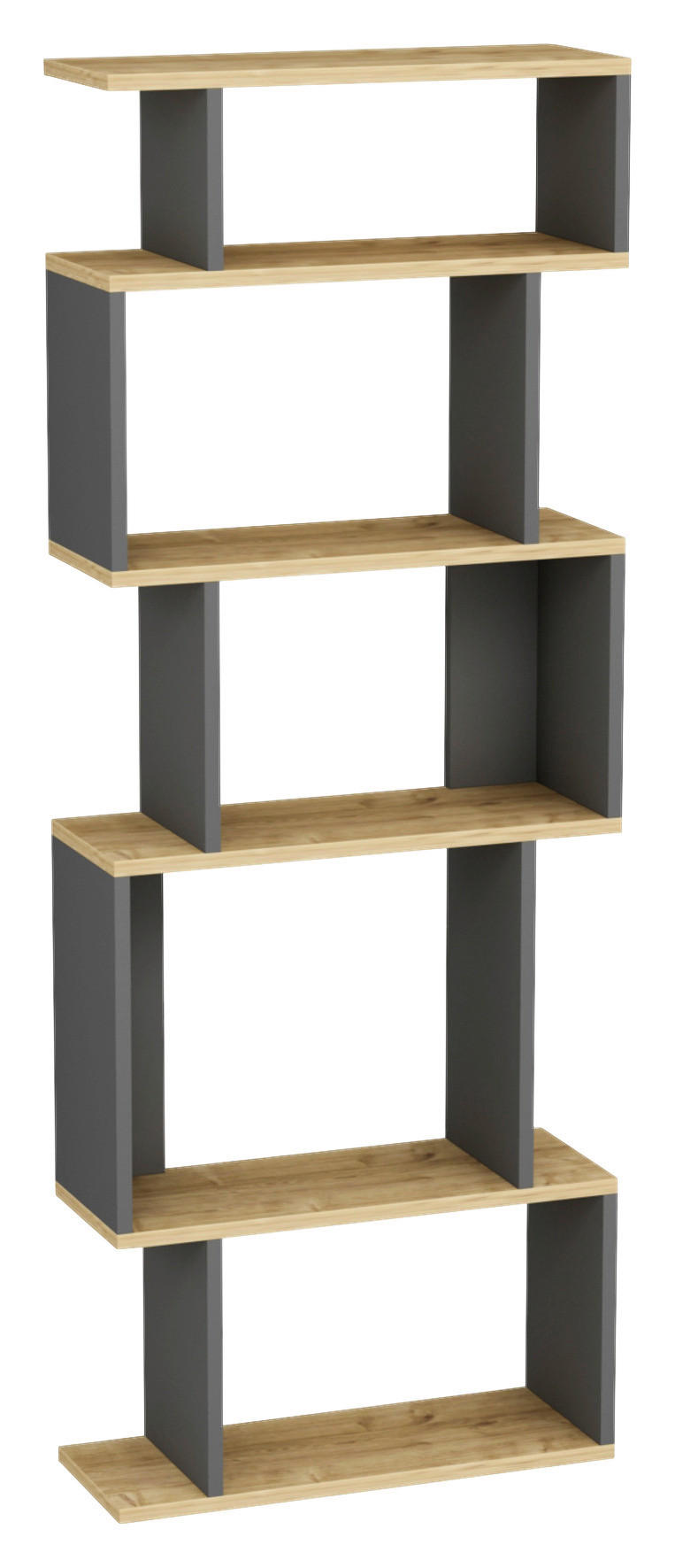 REGAL Anthrazit, Eiche dunkel  - Eiche dunkel/Anthrazit, Design, Holzwerkstoff (60/160/22cm) - Livetastic