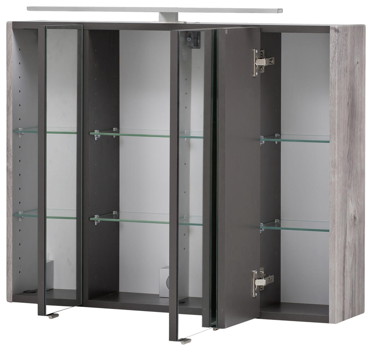 BADEZIMMER  in 110 cm  - Eichefarben/Grau, Konventionell, Glas/Holzwerkstoff (110cm) - Held