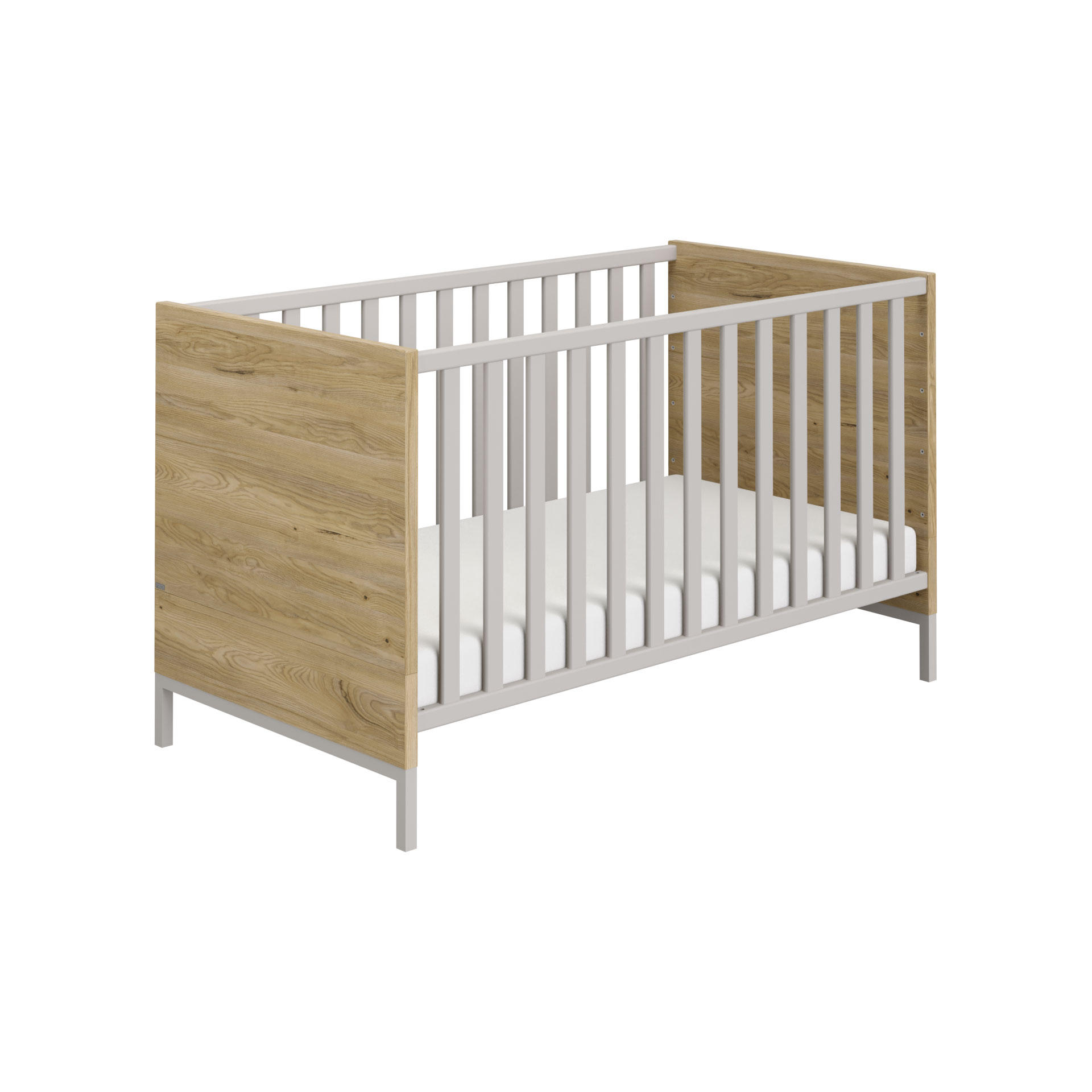 GITTERBETT 70/140 cm - Eichefarben/Hellgrau, Basics, Holzwerkstoff (70/140cm) - Paidi