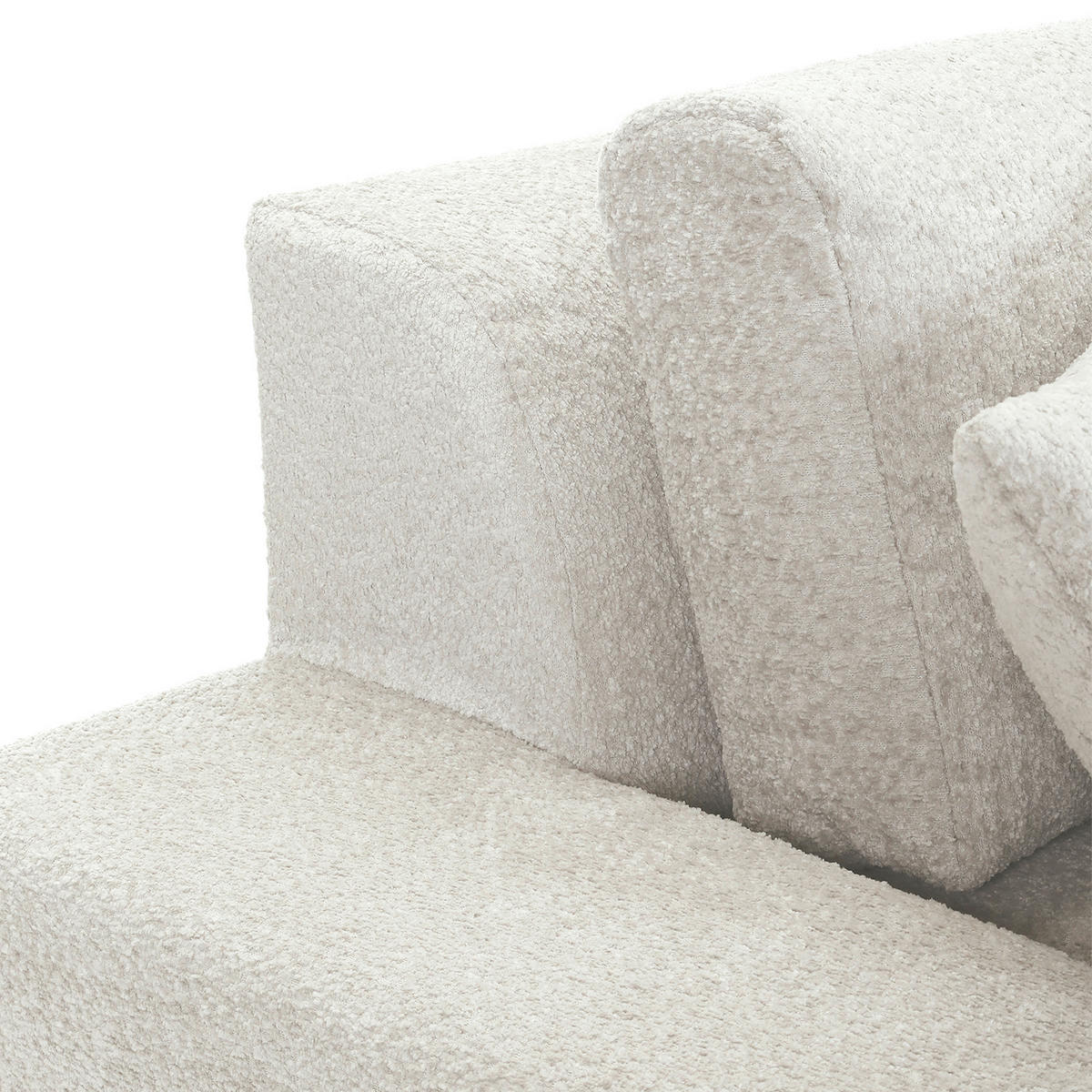 BIGSOFA Struktur, Bouclé Beige  - Greige/Beige, MODERN, Kunststoff/Textil (240/76/125cm) - Landscape